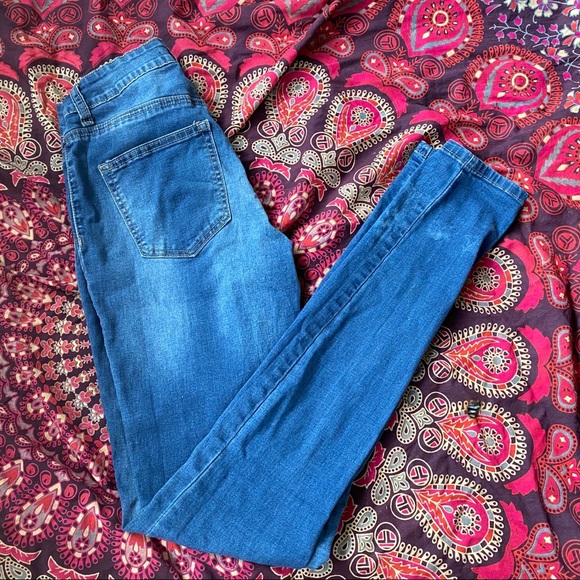 LEAVING SOON‼️ High Rise Skinny Jeggings Mom Jeans Faded Denim Stretch Highrise - Picture 4 of 12